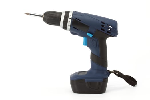 Cordless drill on white background