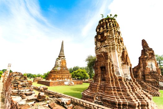 Ancient temple of Ayutthaya, Wat Mahathat, Thailand.