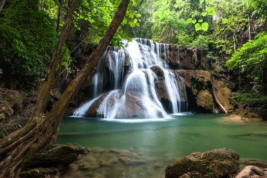 Waterfall in National Park , Kanchanaburi Province , Thailand