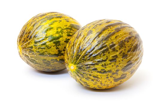 Two Green Melon, isolated on white background