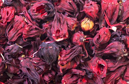 Dried Hibiscus Flowers, abstract background