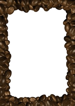 Illustration of a frame made of coffee beans