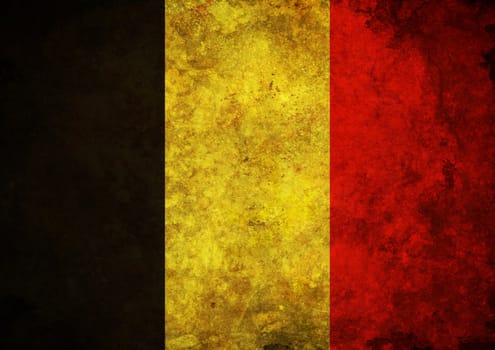 Illustration of a grunge Belgium flag