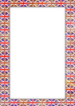 Illustration of a border made of UK flags