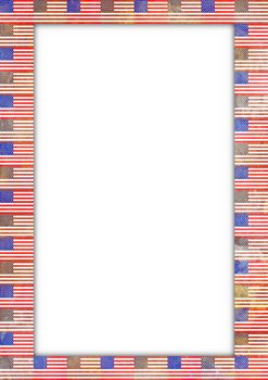 Illustration of a border made of USA flags