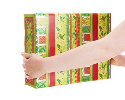 Person giving a gift