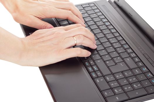 Person typing on the computer