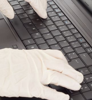 Person typing on the computer