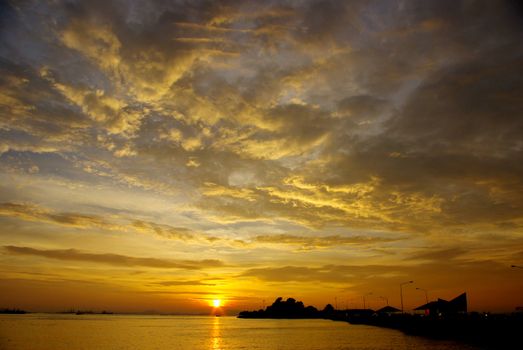 Nice sunset sky with nice cloud
