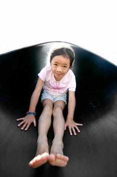 child playing  a summer day
