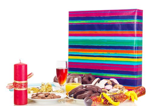 A decorated table for christmas eve