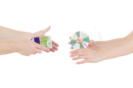 Person selling information on a cd