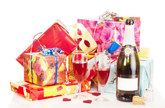 Beautiful and colorful gifts on the table