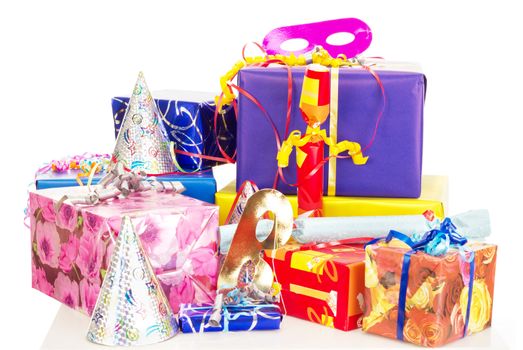 Beautiful and colorful gifts on the table