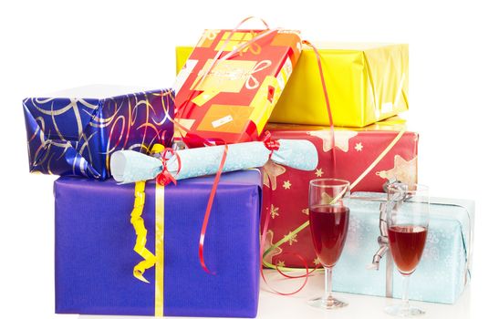Beautiful and colorful gifts on the table