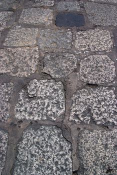 Old road paved with the cobble stones