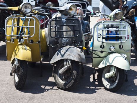 CEFALU' (PA) ITALY - MAY 27: Vespa scooters on display at scooter meeting on May 27, 2011 in Cefalu (PA) Sicily-Italy