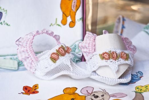 children's shoes embroidered.Handmade