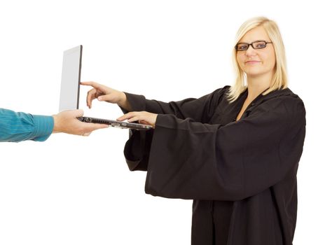 Lawyer working on the computer