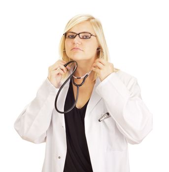 Medical doctor with black stethoscope