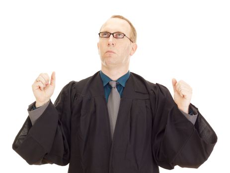 A jurist in his black robe