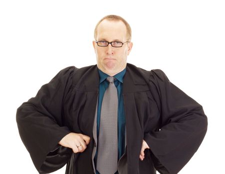 A jurist in his black robe