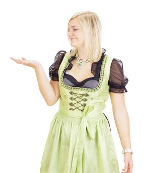 Young woman looking on hand