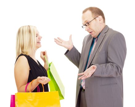 Two business people on a shopping tour