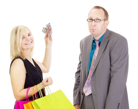 Two business people on a shopping tour