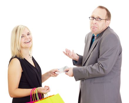 Two business people on a shopping tour