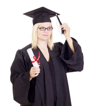 Female student with her diploma