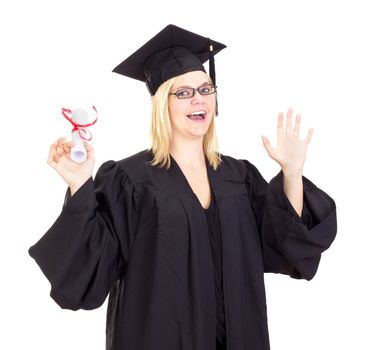 Female student with her diploma