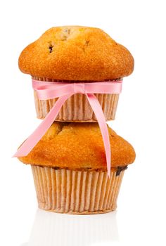 muffins,  isolated on white background.