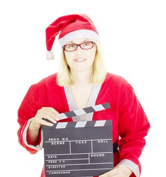 Santa claus with clapperboard