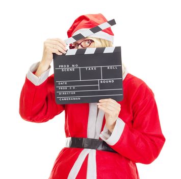 Santa claus with clapperboard
