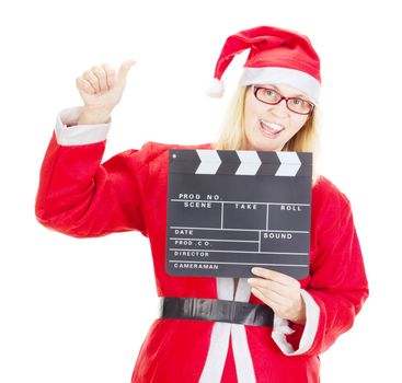 Santa claus with clapperboard