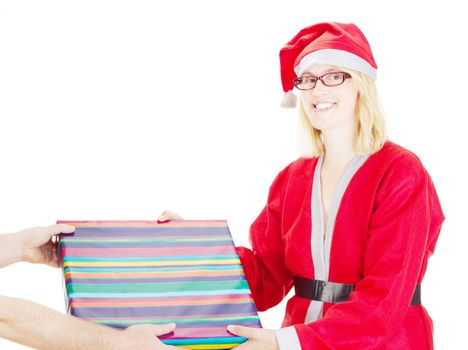 Santa claus getting gift
