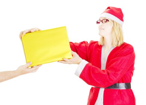 Santa claus getting gift