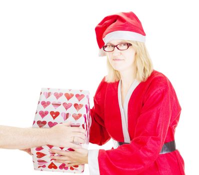 Santa claus getting gift