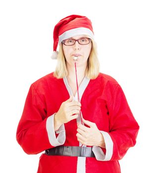 Santa claus with thunderer whistle