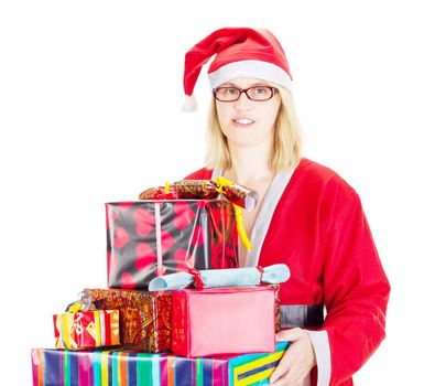 Santa claus with a lot of gifts