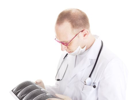 Medical doctor with radiograph