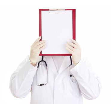 Medical doctor with clipboard