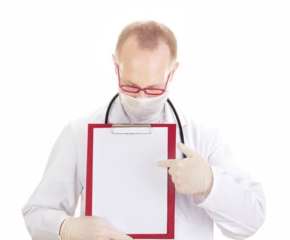 Medical doctor with clipboard