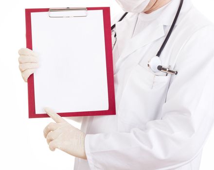 Medical doctor with clipboard