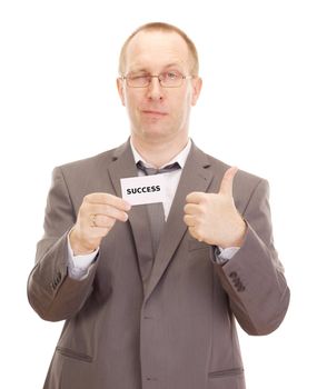 Business person showing visiting card