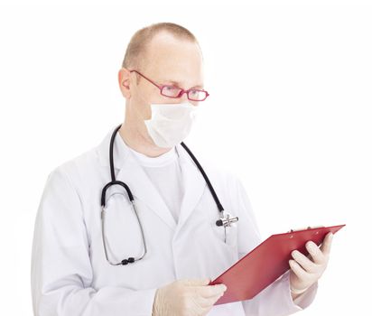 Medical doctor with clipboard