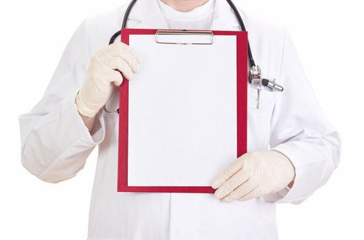 Medical doctor with clipboard