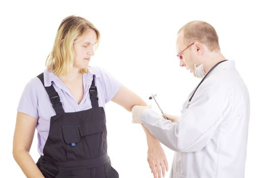 Medical doctor examines patient