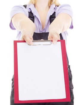 Craftsperson with clipboard